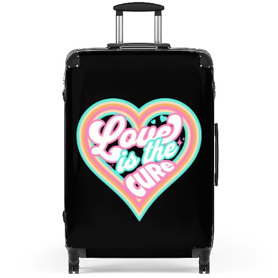 LOVE IS THE CURE (pink) Suitcases