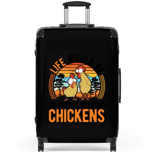 Chickens Chicken Farm Farmer Suitcases
