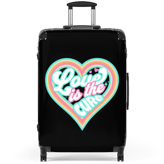LOVE IS THE CURE (blue) Suitcases