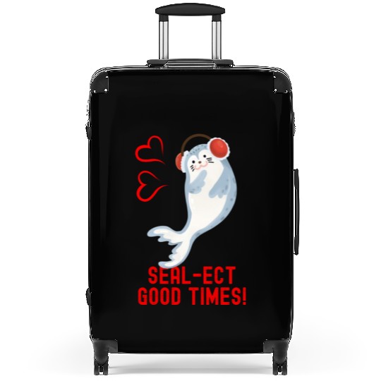 Seal Pun Sealect Good Times Cute Funny Animal Pun Suitcases