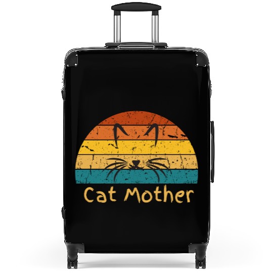 Cat Mother Funny Cat or Kitten Face Graphic Print Suitcases