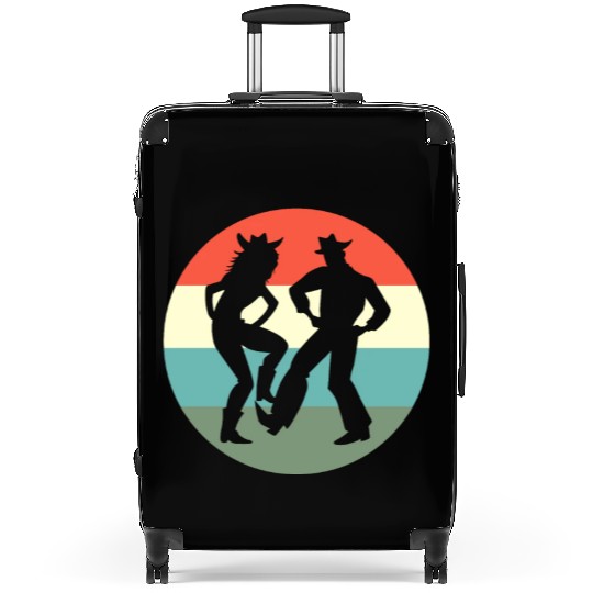 Retro 70s Dancing silhouette Square Dance Suitcases