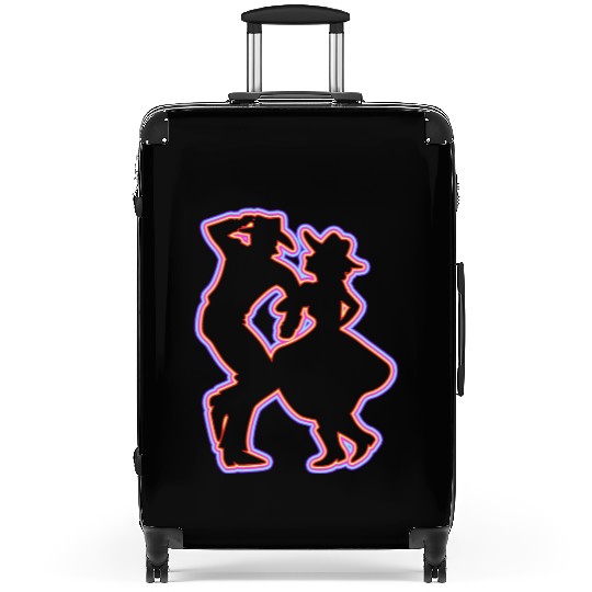 Country Square Dancing Couple Silhouette Suitcases