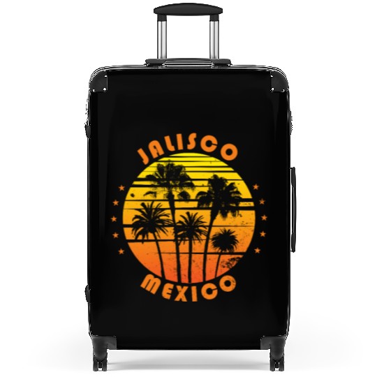 Retro Jalisco Mexico Souvenir Vintage Palm Tree Suitcases