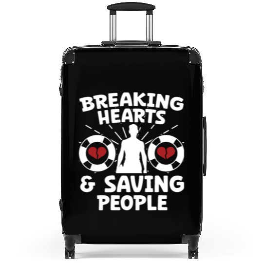 Lifeguard breaking hearts saving people pool guard Suitcases