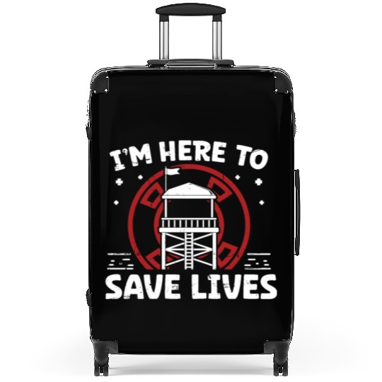 Lifeguard here to save lives swimming pool guard Suitcases