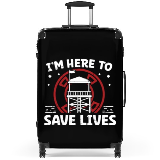 Lifeguard here to save lives swimming pool guard Suitcases