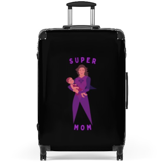 Violet Childish Super Mom Suitcases Mother's Day Gif