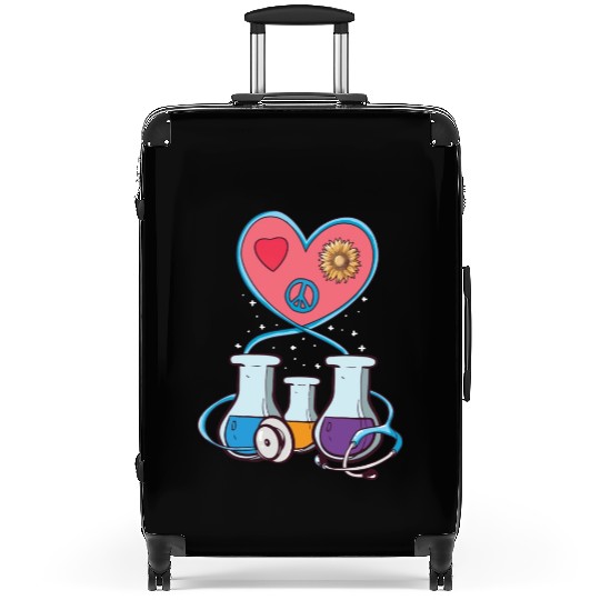 Medical Laboratory Science Heart Cartoon Suitcases