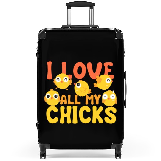 I Love All My Chicks Chicken Farmer Cow Farming Suitcases