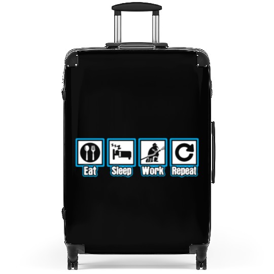 Firefighter Eat Sleep Work Repeat Suitcases