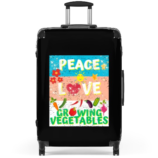 Peace love Vegetables design for him cool Suitcases