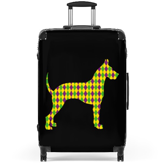 Harlequin Great Dane Silhouette Suitcases