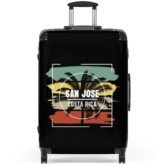 San Jose Costa Rica Artistic Palm Tree Retro Suitcases