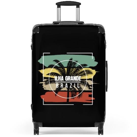 Ilha Grande Brazil Artistic Palm Tree Retro Suitcases