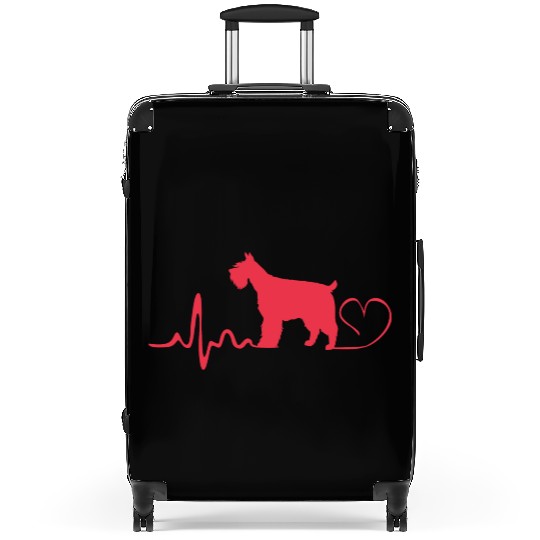 Schnauzer Dog Heartbeat Miniature Schnauzer Suitcases