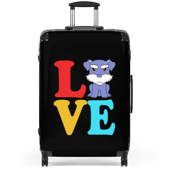 Schnauzer Puppy I love My Miniature Schnauzer Suitcases