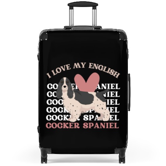 I love my English Cocker Spaniel dog mom dog dad Suitcases