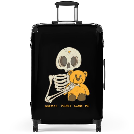 Normal People Scare Me Skull Halloween Suitcases