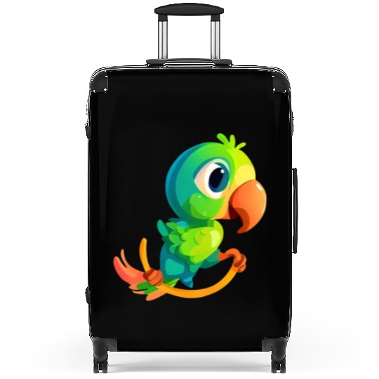 Bird rocker parrot green Suitcases