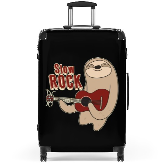 Sloth With Guitar On Rock I Animal Music Suitcases