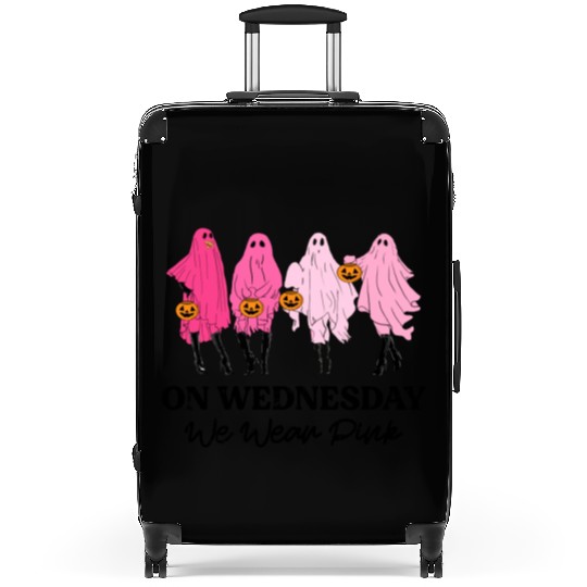 Breast Cancer On Wednesday We Wear Pink Halloween Suitcases