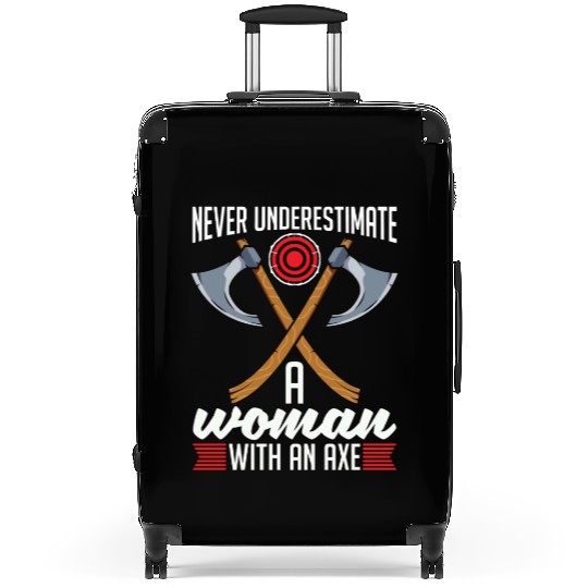Axe Throwing Never Underestimate A Woman Bullseye Suitcases