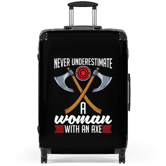 Axe Throwing Never Underestimate A Woman Bullseye Suitcases