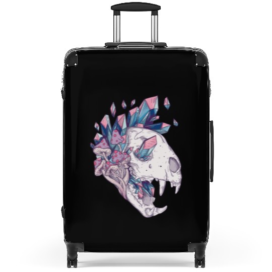 Crystal Cat Skull Suitcases