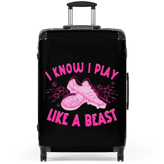 I Know I Play Like a Beast Football Cleats Sports Suitcases