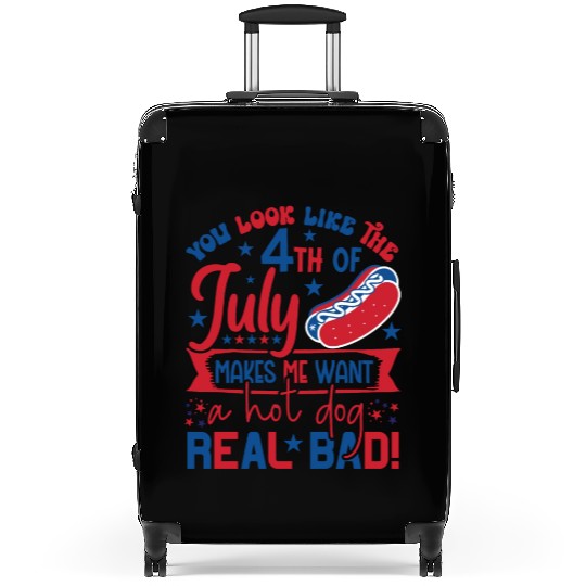 look like the 4th of july makes me want a hot dog Suitcases