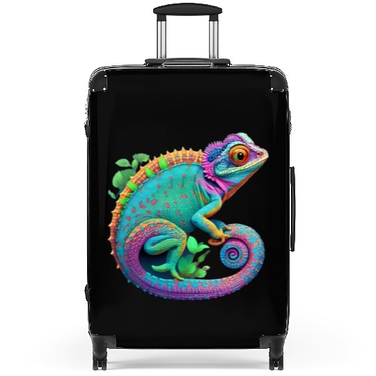 Cute Chameleon is a colorful beautiful Cute animal Suitcases