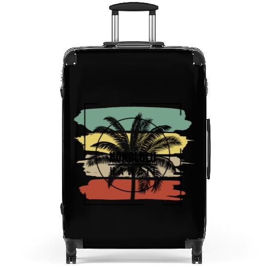 Honolulu Hawaii Palm Tree Retro Artistic Suitcases