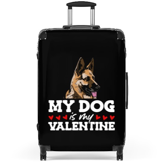 My Dog Is My Valentine Date Cute Doggy Suitcases