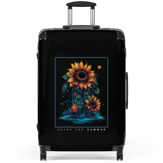 Psychedelic Sunflowers Garden Nature Lover Gift Suitcases