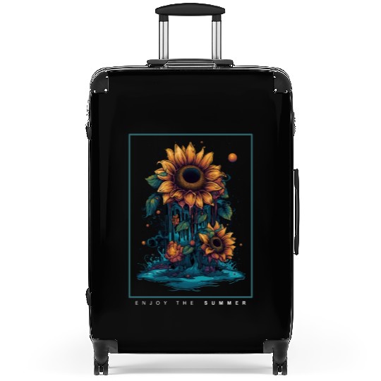 Psychedelic Sunflowers Garden Nature Lover Gift Suitcases