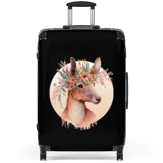 Cute Australian Kangaroo Flower Crown Animal Lover Suitcases