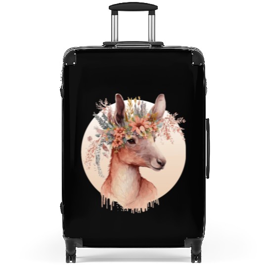 Cute Australian Kangaroo Flower Crown Animal Lover Suitcases