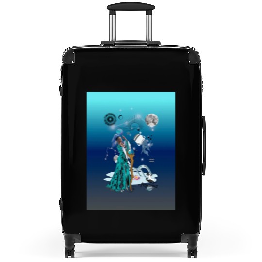 Zodiac sign Aquarius in the unique version Graphic Suitcases