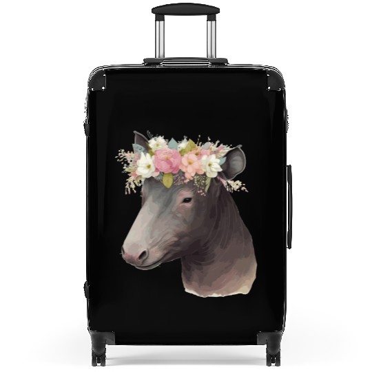 Cute Tapir Flower Crown Animal Lovers Suitcases
