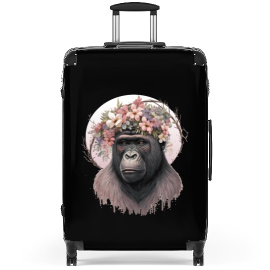 Floral Gorilla Flower Crown Monkey Lover Suitcases