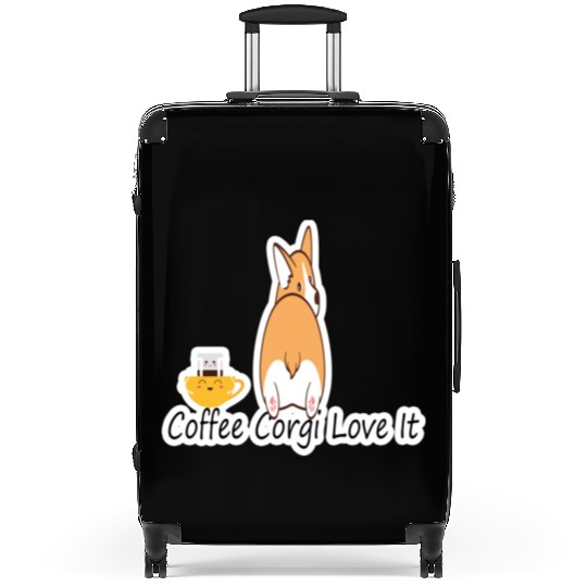 Coffee Corgi Love It Suitcases