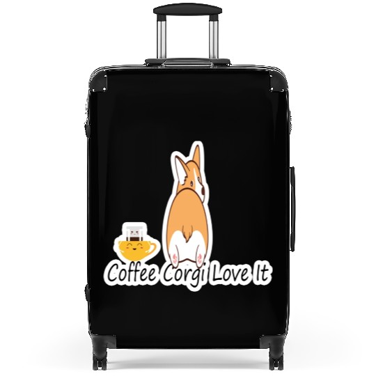 Coffee Corgi Love It Suitcases