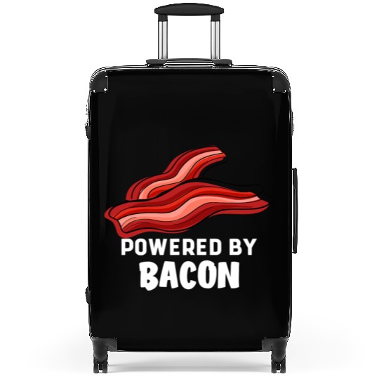 Funny Saying Powered By Bacon Pig Farmer Humorous Suitcases