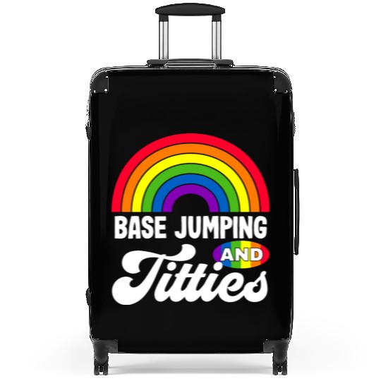 Base Jumping And Titties Funny Lgbt Gay Pride s Suitcases