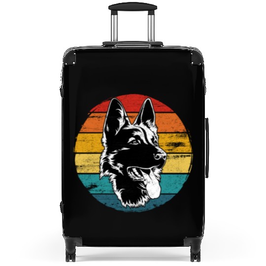 German Shepherd Lovers Vintage Mom Dad Dog Pet Suitcases