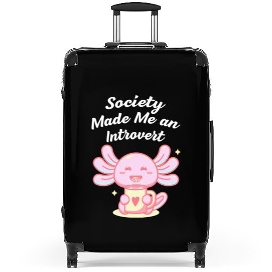 Handcrafted by Society Introvert Sayings Antisocia Suitcases