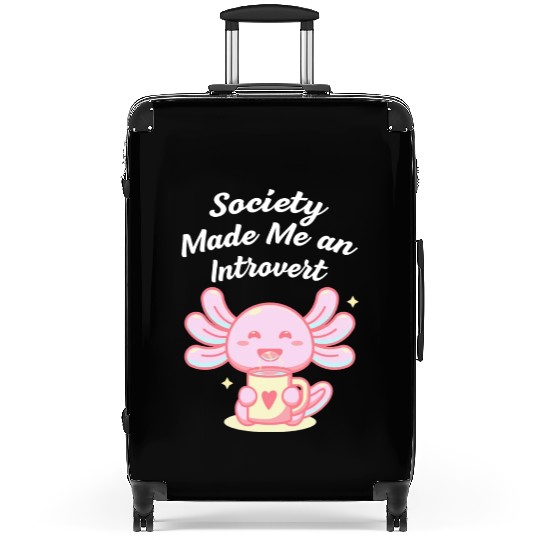 Handcrafted by Society Introvert Sayings Antisocia Suitcases