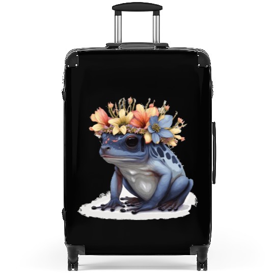 Cute Poison Dart Frog Flower Crown Amphibian Lover Suitcases