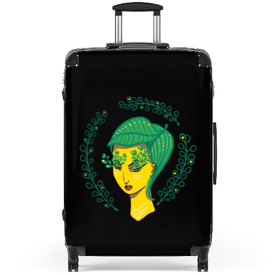 Hello Spring Green Witch Mother Nature Suitcases
